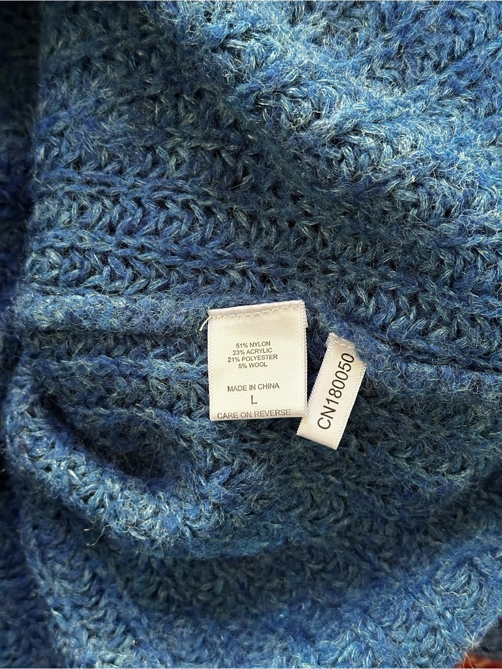 Cropped Cozy Blue Knit Sweater - Picture 3 of 3